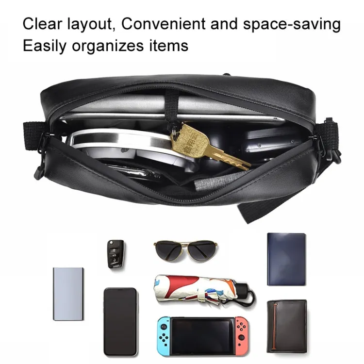 WEIXIER W126 Leisure Men Shoulder Bag Portable With USB Port Outdoor Messenger Bag(Black)