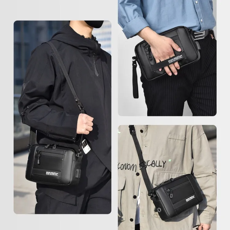 WEIXIER W126 Leisure Men Shoulder Bag Portable With USB Port Outdoor Messenger Bag(Black)