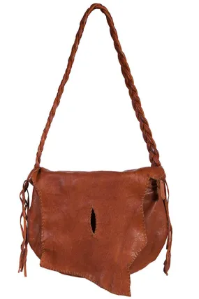 Western Shoulder Bag with Natural Edge Flap