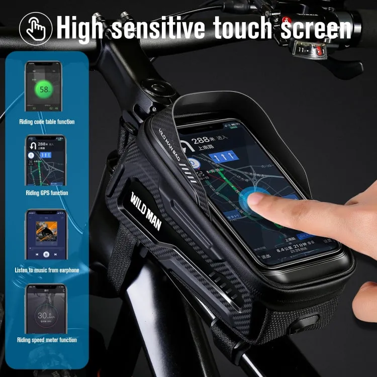WILD MAN M20 Outdoor Cycling Bicycle Phone Touch Screen Waterproof Front Beam Bag(Gray)
