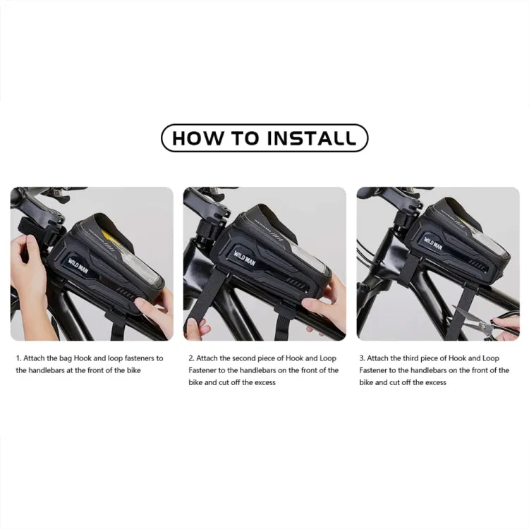 WILD MAN M20 Outdoor Cycling Bicycle Phone Touch Screen Waterproof Front Beam Bag(Gray)