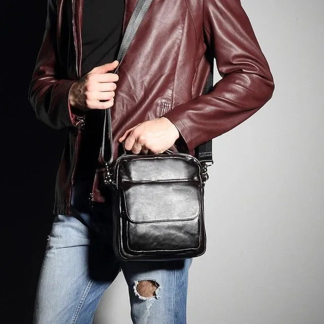 Xiniu Genuine Leather Bag Men Messenger Bag Fashion Casual Men Business Shoulder Bag #GHYW