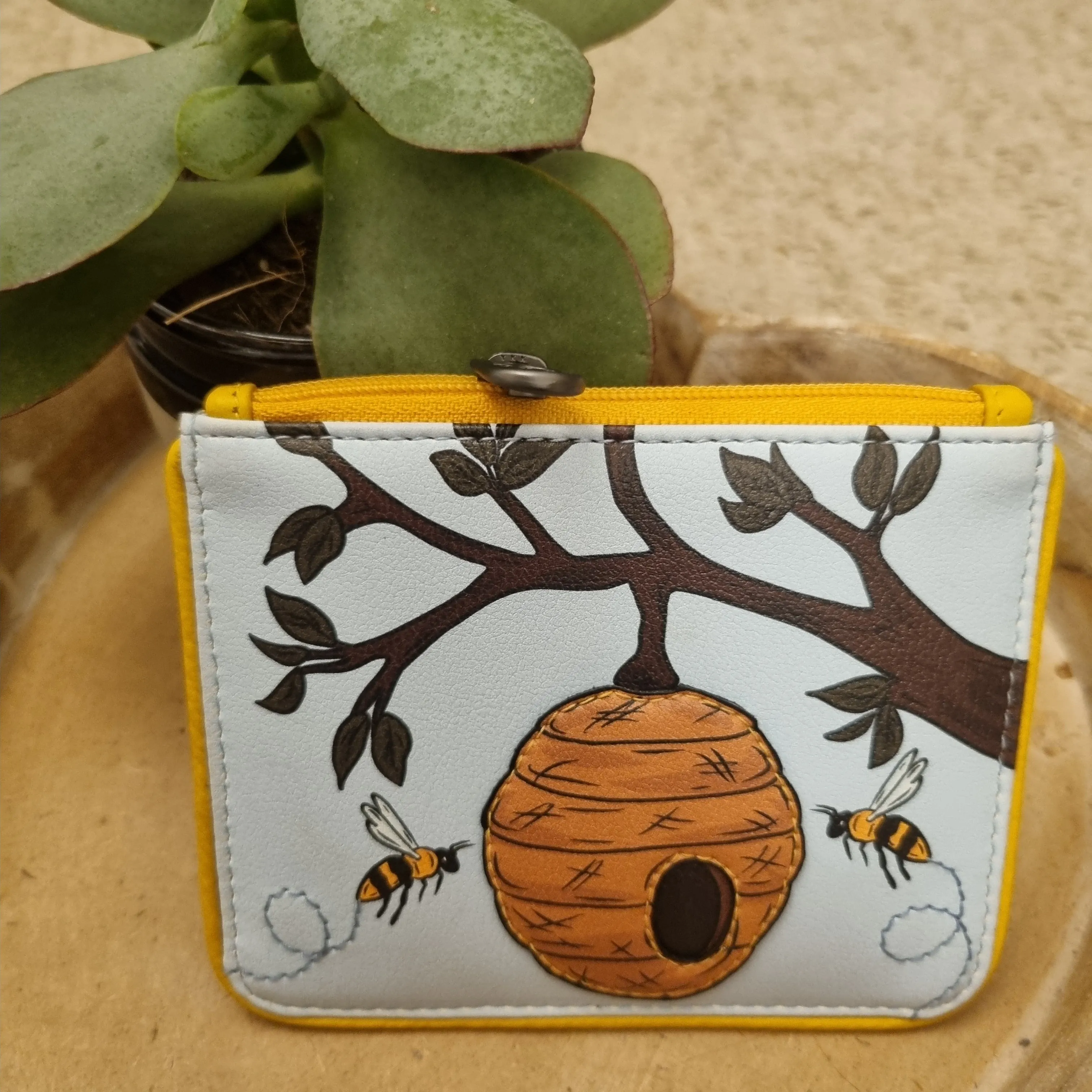 Yoshi Bee Hive Zip Top Purse